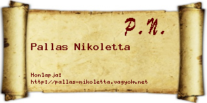 Pallas Nikoletta névjegykártya