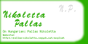 nikoletta pallas business card